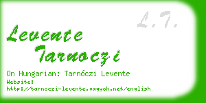 levente tarnoczi business card