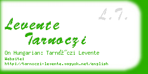 levente tarnoczi business card